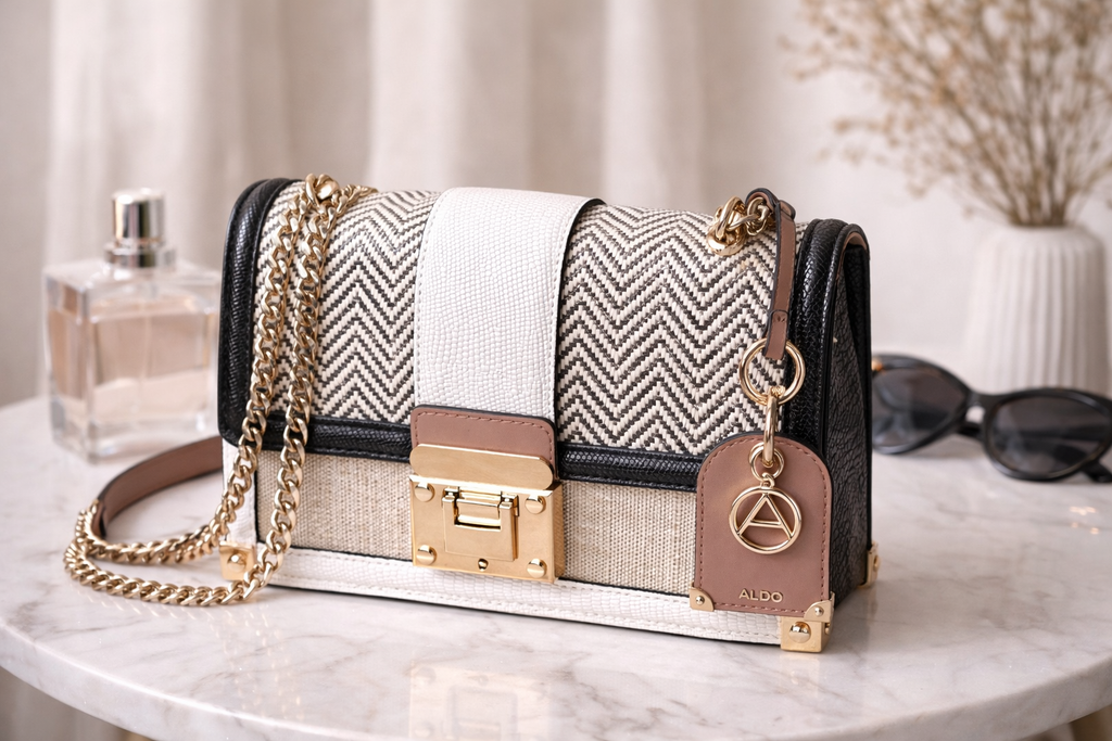 Bolsa ALDO Crossbody Elegante Multitextura con Cadena Dorada