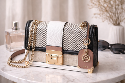 Bolsa ALDO Crossbody Elegante Multitextura con Cadena Dorada
