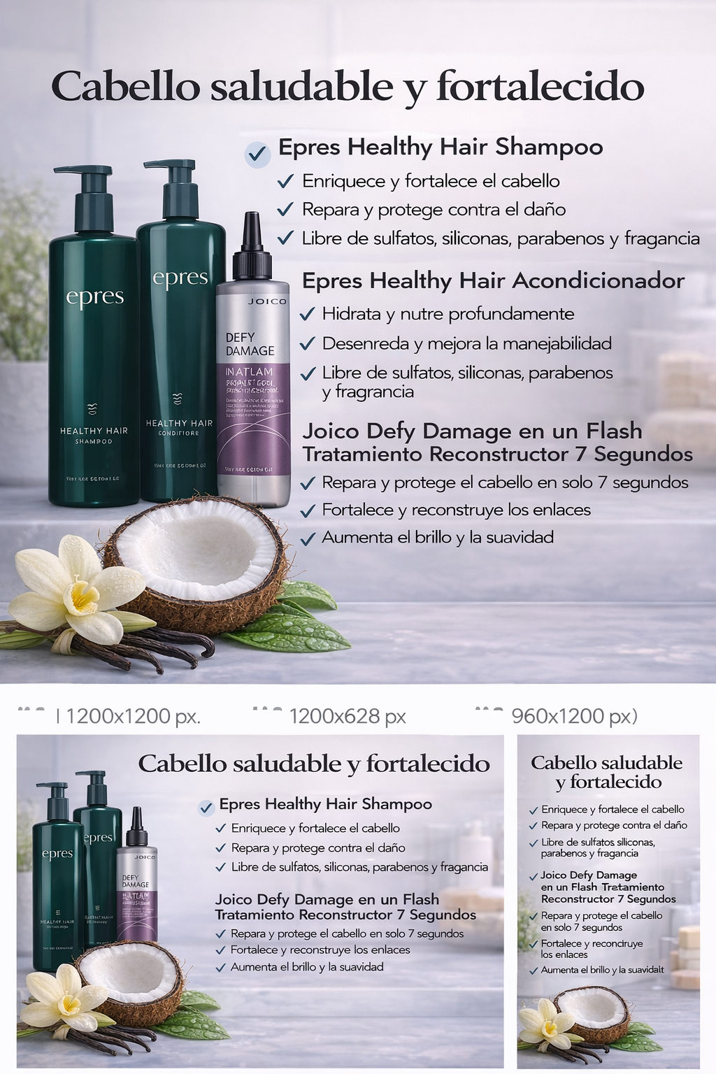 Kit Reparación Capilar Profesional Epres + Joico | Cabello Fuerte, Suave y Brillante