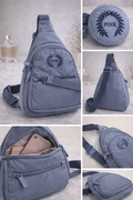 Mochila Cruzada PINK Acolchada Azul Gris Estilo Sport Compacta