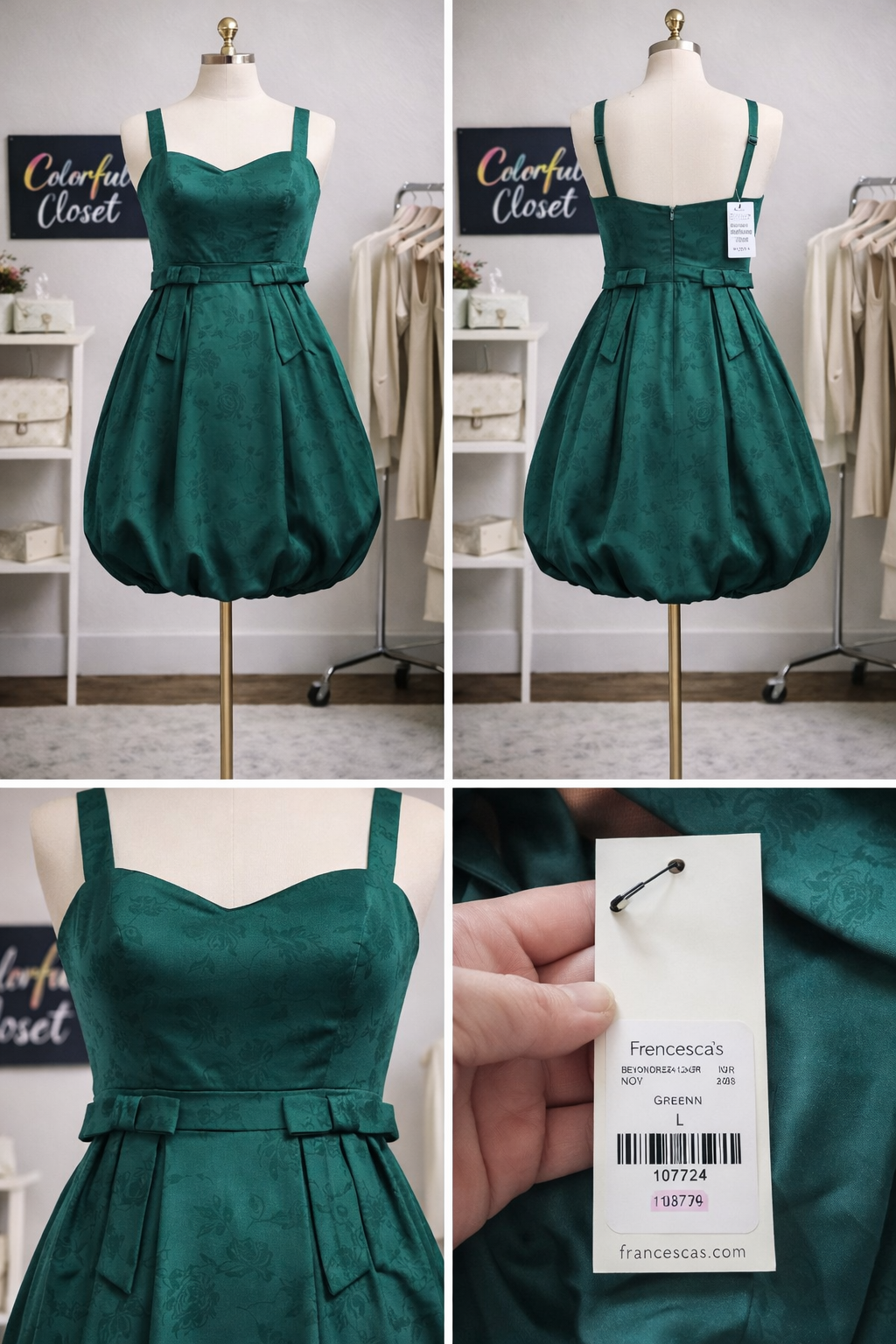 Vestido Francesca’s Verde Elegante con Falda Voluminosa