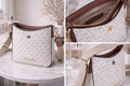 Bolsa Michael Kors Crossbody Beige Logo MK con Correa Ajustable