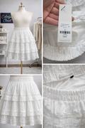 Falda Francesca’s Blanca con Encaje y Capas Voluminosas